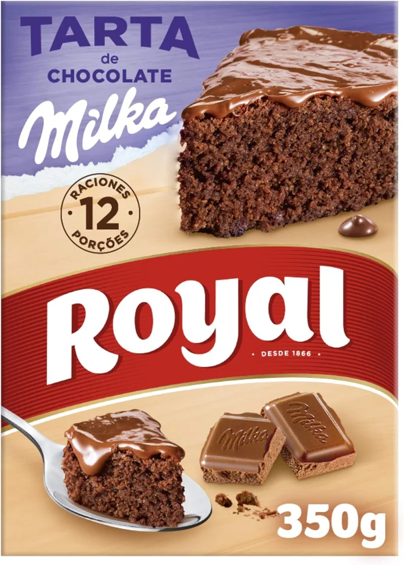 Royal ▫️ Milka Bolo de Chocolate Real, em pó - 12 porções, 350 g