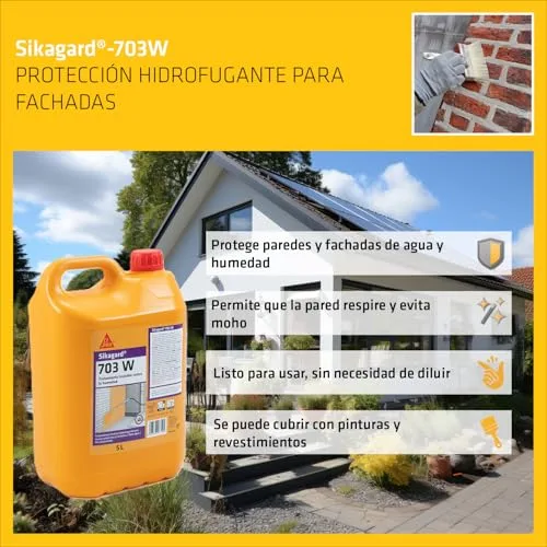 SIKA ▫️ Impregnação hidrofuga para fachadas - Sikagard 703W - Transparente - 5 L 3