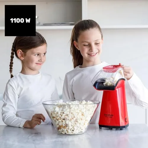 Taurus ▫️ Máquina de pipocas PopCorn, 1100 W, sem óleo, ar quente, 3 min 5