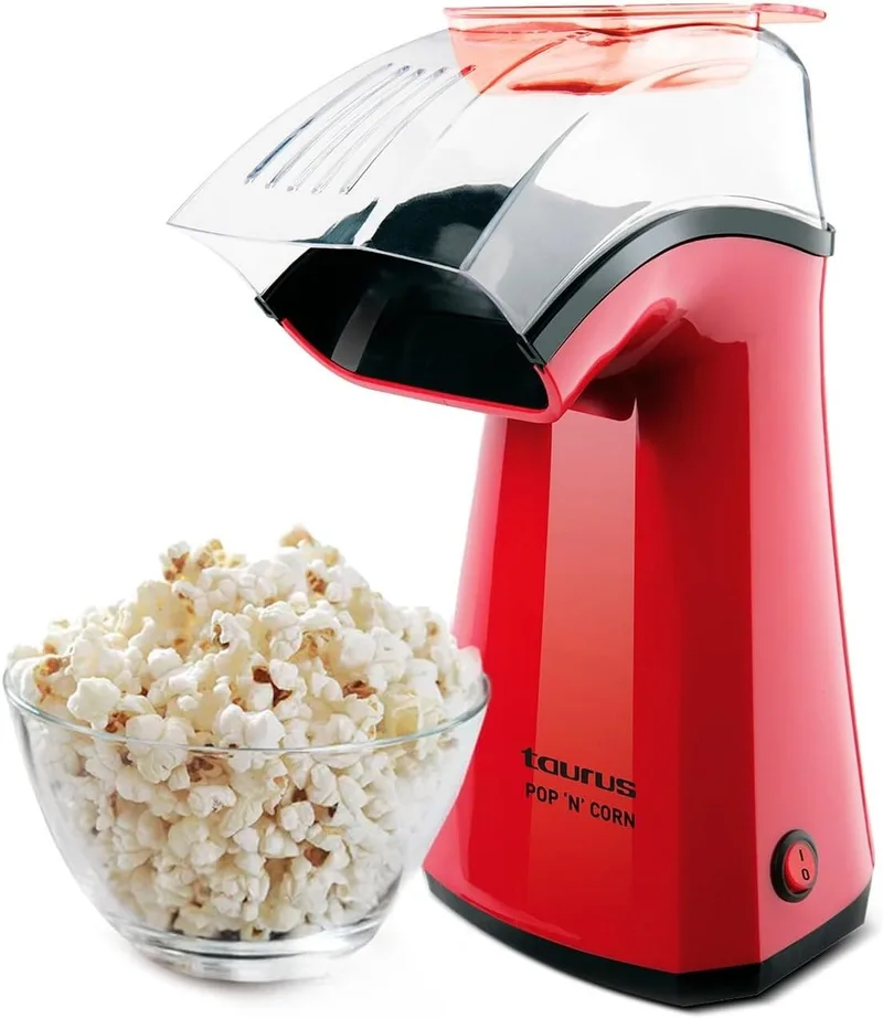 Taurus ▫️ Máquina de pipocas PopCorn, 1100 W, sem óleo, ar quente, 3 min