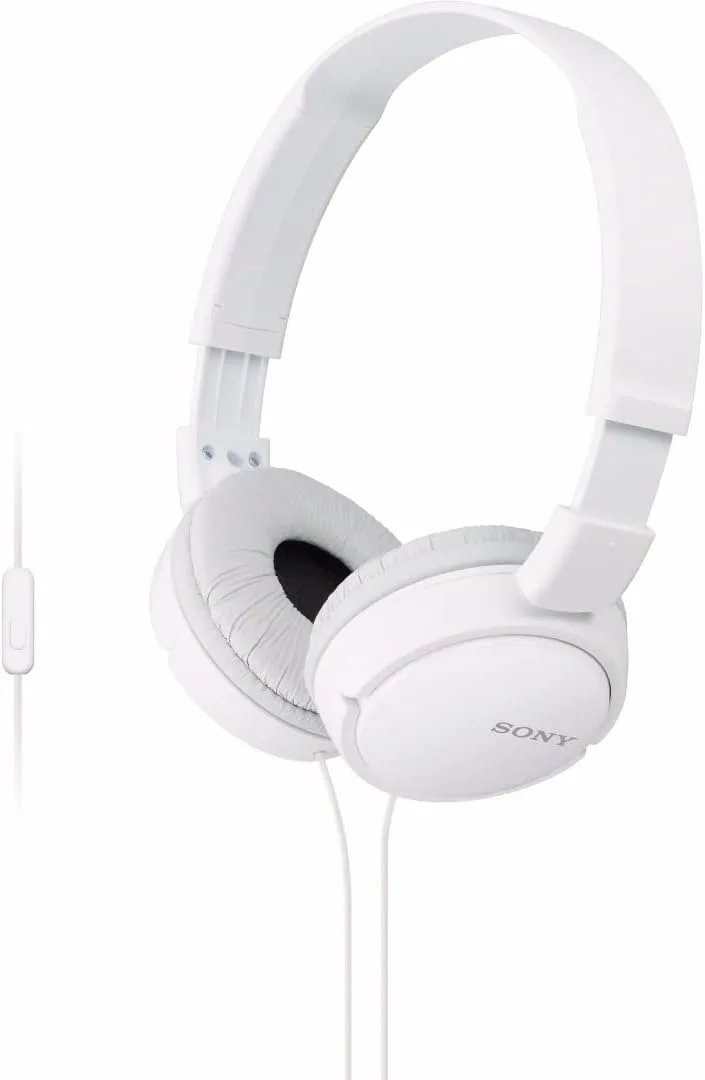 Sony ▫️ MDR-ZX110APB - Auscultadores para smartphone (arco, comando, microfone, 1000 mW, Android e iPhone), branco