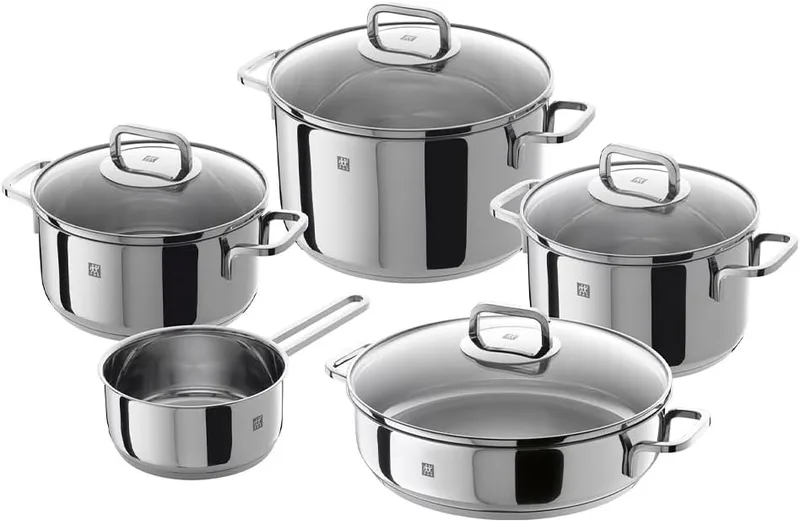 ZWILLING ▫️ Conjunto de panelas Quadro de 5 peças, aço inoxidável, 1 cm, 58 x 35 x 30 cm
