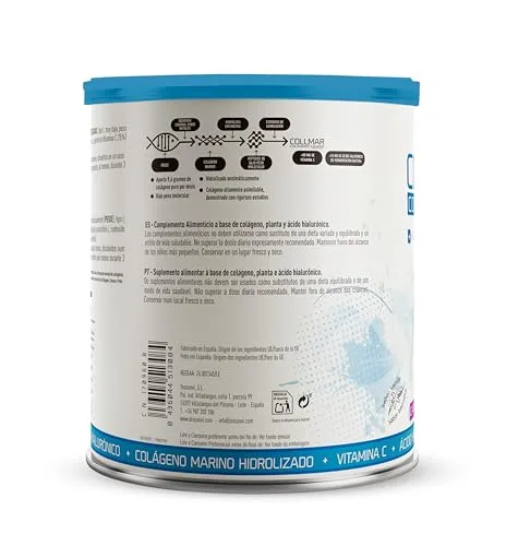 Drasanvi ▫️ COLLMAR Colagénio Marinho Hidrolisado com Ácido Hialurónico, Vitamina C | Sem edulcorantes | Absorção máxima de 9 660 mg/dia | 275 g de pó | Sabor a baunilha 6