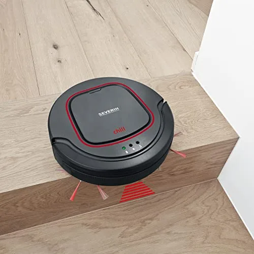 Severin ▫️ Robô aspirador Chill®, aspirador potente para pisos duros e tapetes de pêlo curto, robô de limpeza extraplano com deteção de escadas, cinzento platina, RB 7025 4