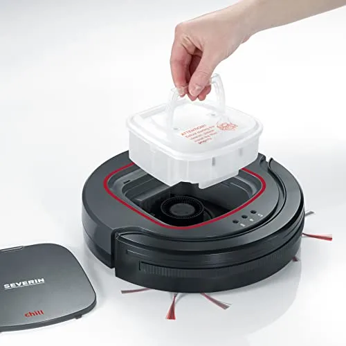 Severin ▫️ Robô aspirador Chill®, aspirador potente para pisos duros e tapetes de pêlo curto, robô de limpeza extraplano com deteção de escadas, cinzento platina, RB 7025 6