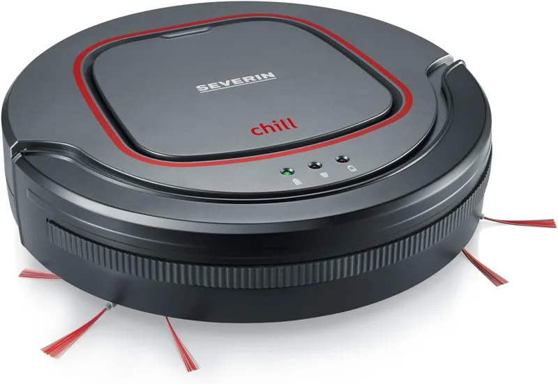 Severin ▫️ Robô aspirador Chill®, aspirador potente para pisos duros e tapetes de pêlo curto, robô de limpeza extraplano com deteção de escadas, cinzento platina, RB 7025