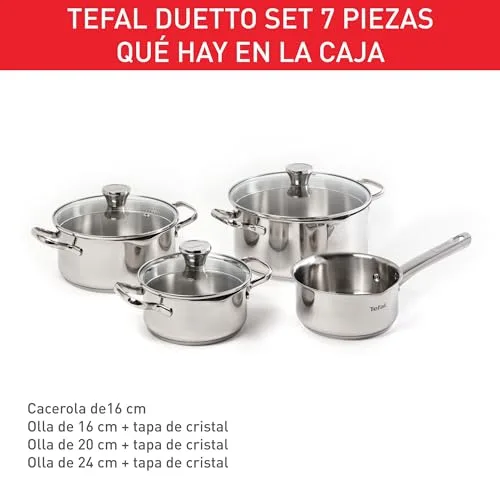 Tefal ▫️ Duetto - Conjunto de 4 peças + 3 acessórios, aço inoxidável 3