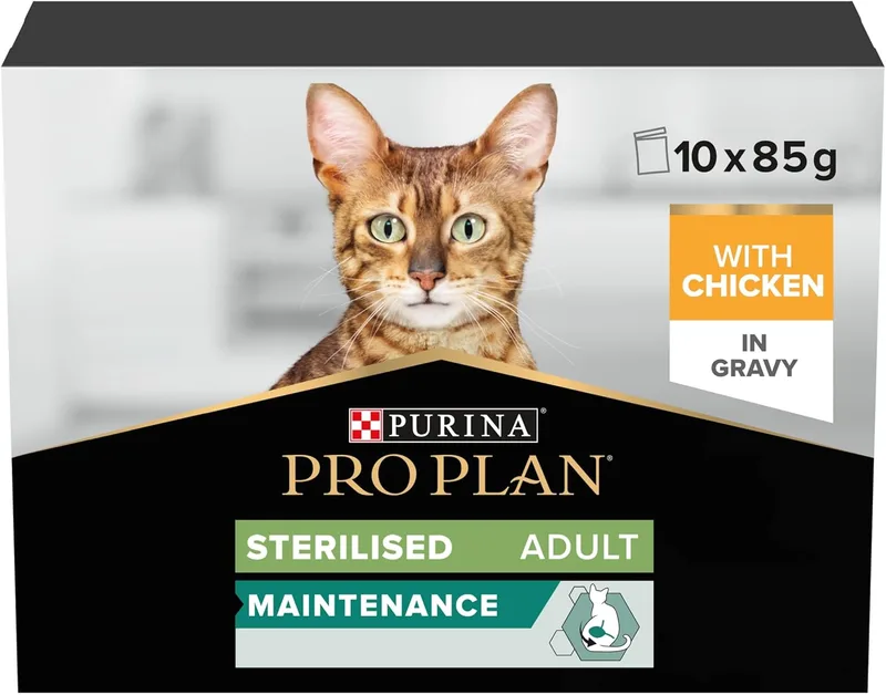 Pro Plan ▫️ Ração húmida para gatos Cat Wet NutriSavour Delicado 850 g (Embalagem de 4, total de 40 saquetas)