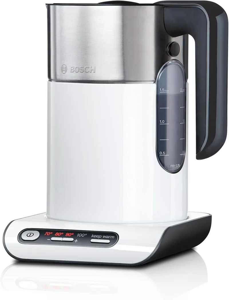 Bosch - Chaleira Styline, 4 temperaturas, função KeepWarm, branco, TWK8611P