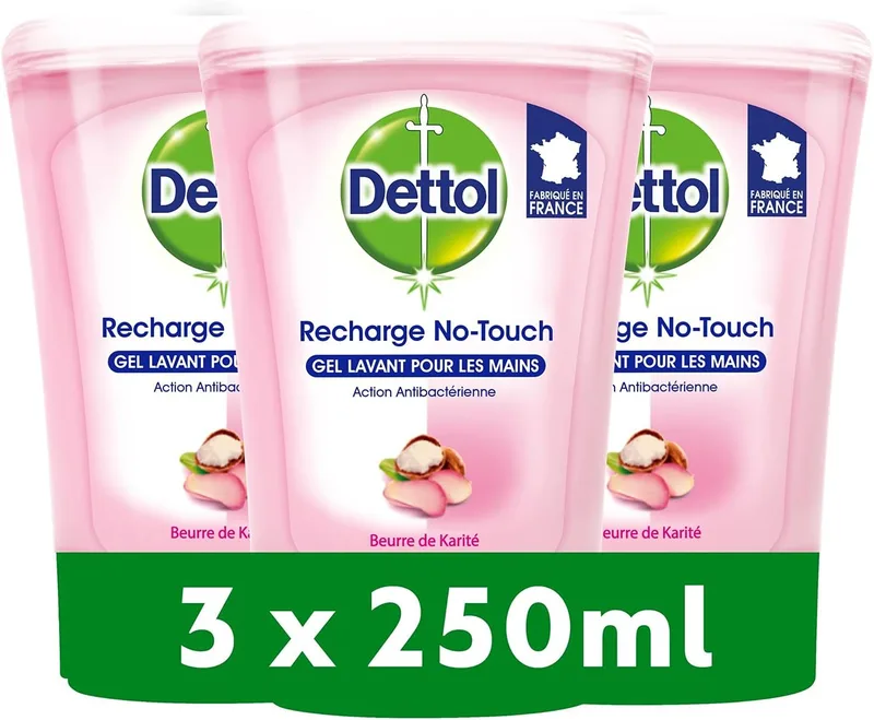 Dettol ▫️ Sabonete Shea No Touch recarga 250 ml - conjunto de 3