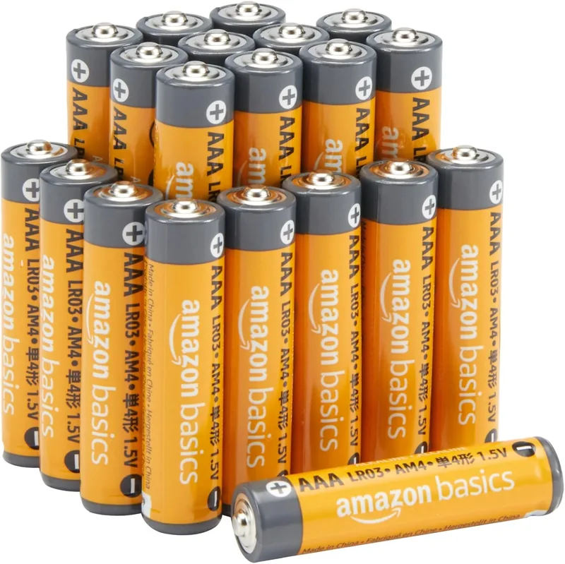 Amazon Basics ▫️ 20 pacotes de pilhas alcalinas AAA de alto desempenho, 1,5 volts, validade de 10 anos