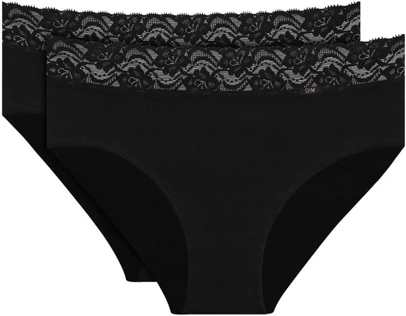 Dim ▫️ Conjunto de 2 cuecas de cintura alta em algodão Cotton Plus Féminine para mulher x2