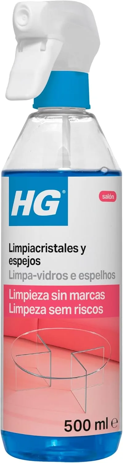 HG ▫️ Limpador de vidros e espelhos, Limpador de vidros e superfícies de vidro, não risca, remove eficazmente a gordura e a sujidade dos vidros rapidamente - Spray 500ml