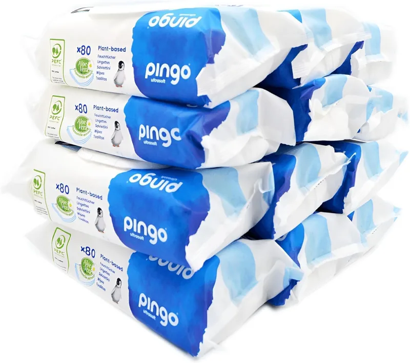Pingo ▫️ Toalhetes para bebés 99% água, sem perfume, hipoalergénicos e suaves, 960 toalhetes (12 embalagens de 80) - Cuida e protege a pele sensível