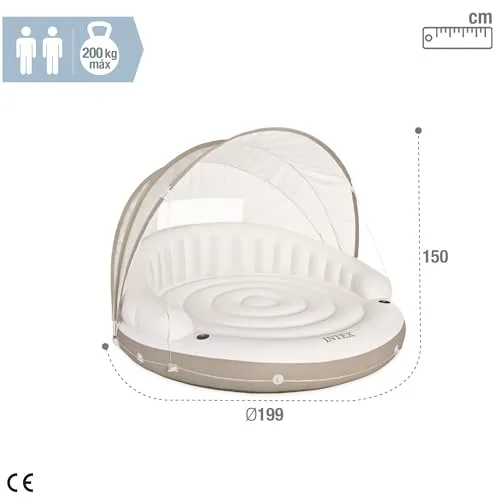 Intex ▫️ 58292EU - Espreguiçadeira insuflável, Canopy Island, 78 x 59 polegadas 4
