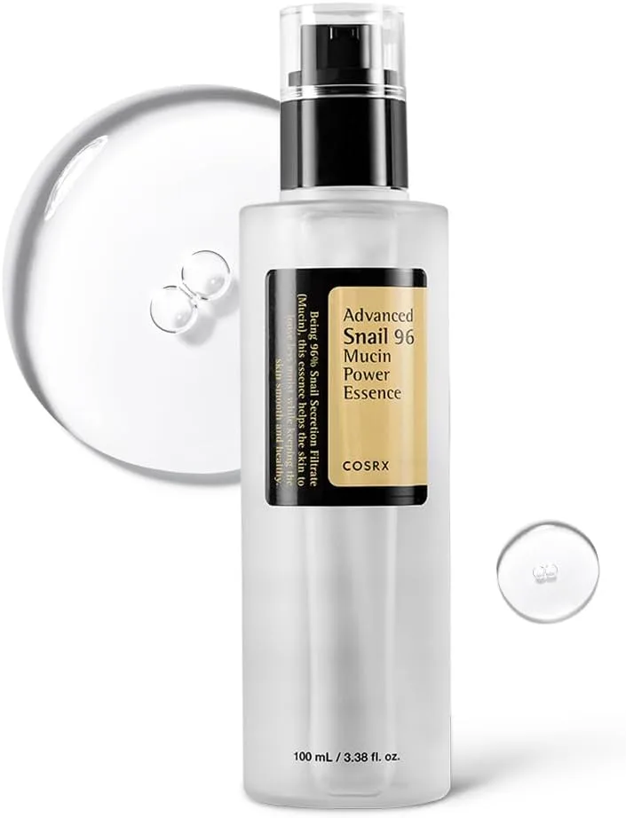 Cosrx ▫️ Snail Mucin 96% Power Face Serum 3,38 fl oz 100 ml, Soro Hidratante para o Rosto, Cuidados Pessoais, Pele Brilhante sob a Maquilhagem, Cuidados da Pele Coreanos, Beleza Coreana
