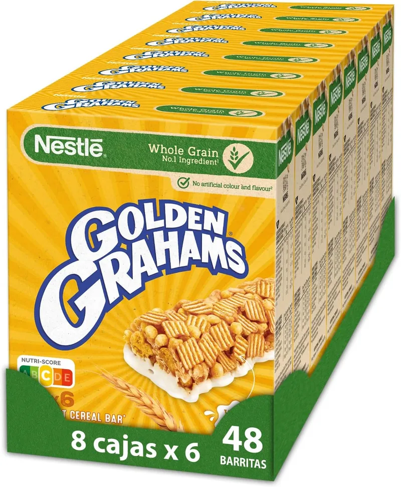 Nestlé ▫️ Cereals Golden Grahams Bars - 8 embalagens de 6 barras, Total: 48 barras