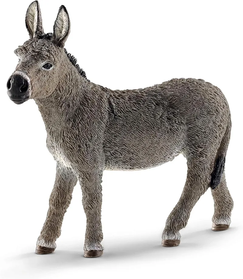 Schleich ▫️ Burro Farm World Burro, cinzento, 3,7 polegadas (13772)