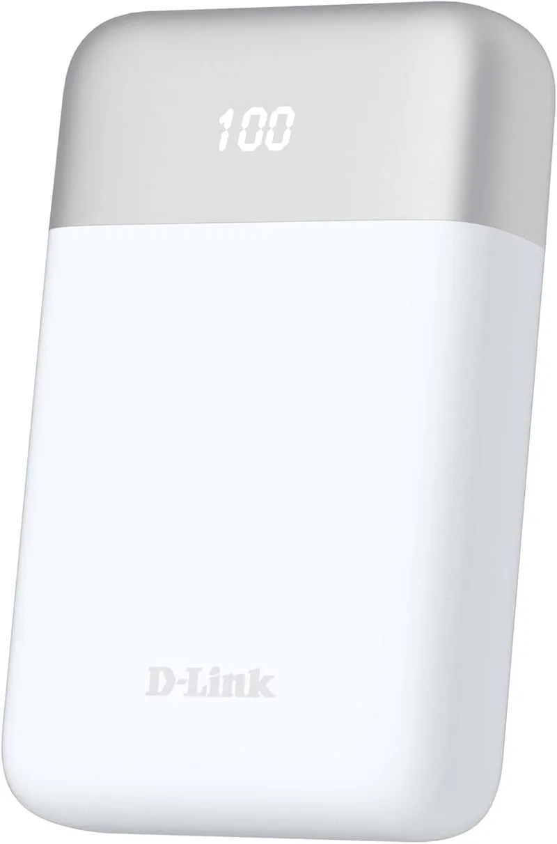 D-Link ▫️ DPP-101 Power Bank 10 000 mAh – Carregador portátil com USB-C PD 3.0 e USB-A QC 3.0, ecrã digital, proteção múltipla, compacto e leve