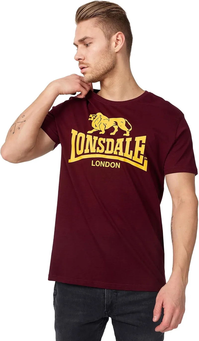 Lonsdale ▫️ Camisola London Logo para homem Preto Regular Fit