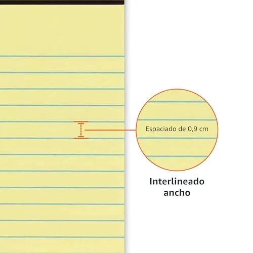 Amazon Basics ▫️ Bloco de notas de formato legal, 50 unidades, embalagem de 12, formato Letter, design Canary 3