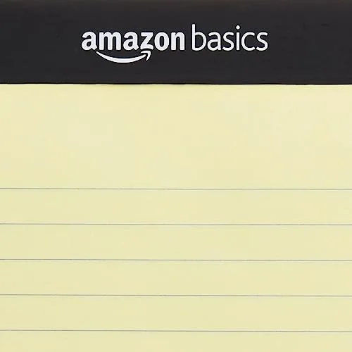 Amazon Basics ▫️ Bloco de notas de formato legal, 50 unidades, embalagem de 12, formato Letter, design Canary 4