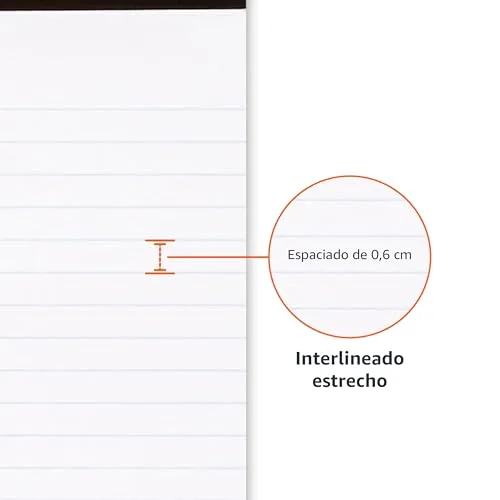 Amazon Basics ▫️ Bloco de notas com linhas estreitas, 5 x 8 polegadas, A5, Branco, 50 unidades, Embalagem de 12 3