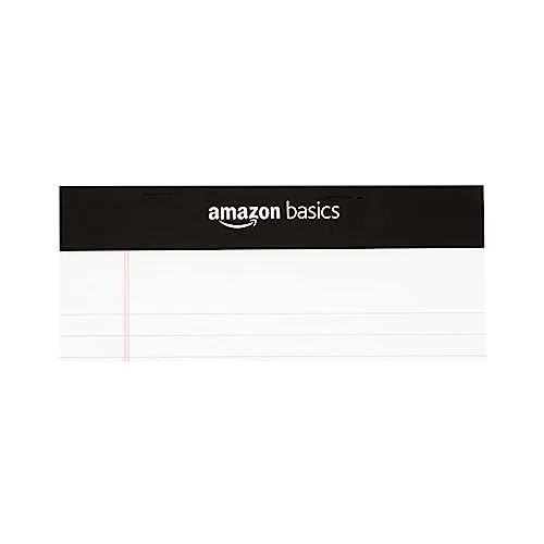 Amazon Basics ▫️ Bloco de notas com linhas estreitas, 5 x 8 polegadas, A5, Branco, 50 unidades, Embalagem de 12 4