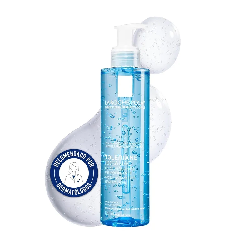La Roche-Posay ▫️ Toleriane Rosaliac Gel Micelar Desmaquilhante, Limpa as impurezas e remove a maquilhagem, sensação de frescura, não necessita de enxaguamento, hipoalergénico, para peles sensíveis, 195 ml