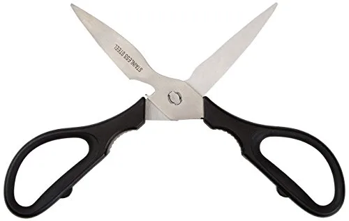Amazon Basics ▫️ Tesoura de cozinha multifunções Premium, 20,32 cm, preta 6