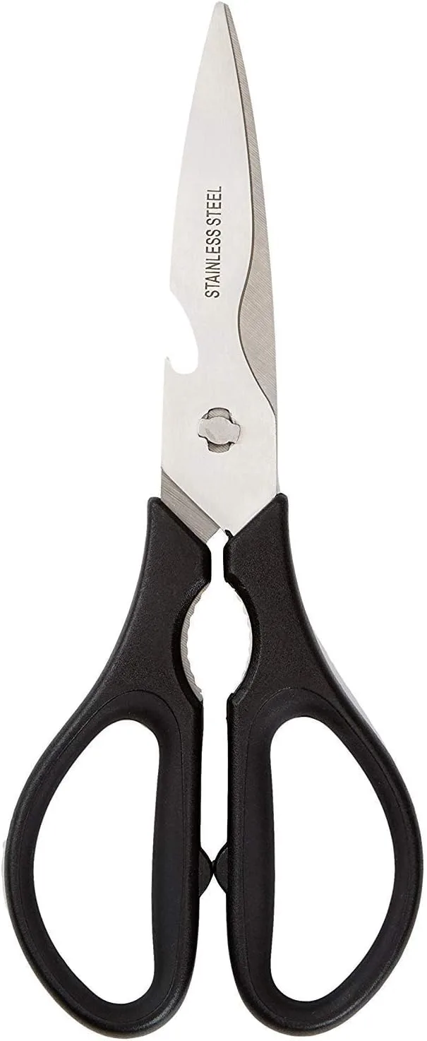 Amazon Basics ▫️ Tesoura de cozinha multifunções Premium, 20,32 cm, preta