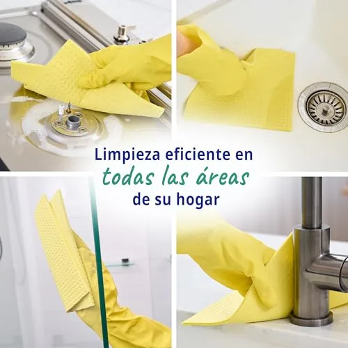 Spontex ▫️ Toalhas absorventes The Essentials | Toalhas superabsorventes para esfregar e secar | 100% polpa de madeira com certificação PEFC | Embalagem de 12 x 4 (48 no total) 2
