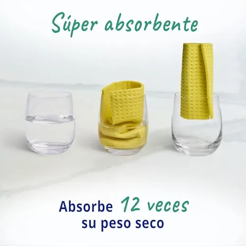Spontex ▫️ Toalhas absorventes The Essentials | Toalhas superabsorventes para esfregar e secar | 100% polpa de madeira com certificação PEFC | Embalagem de 12 x 4 (48 no total) 3