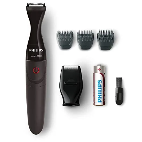 PHILIPS ▫️ MG1100 / 16 Aparador de precisão com 3 pentes para barba e mini-barbeadora - a pilhas 2