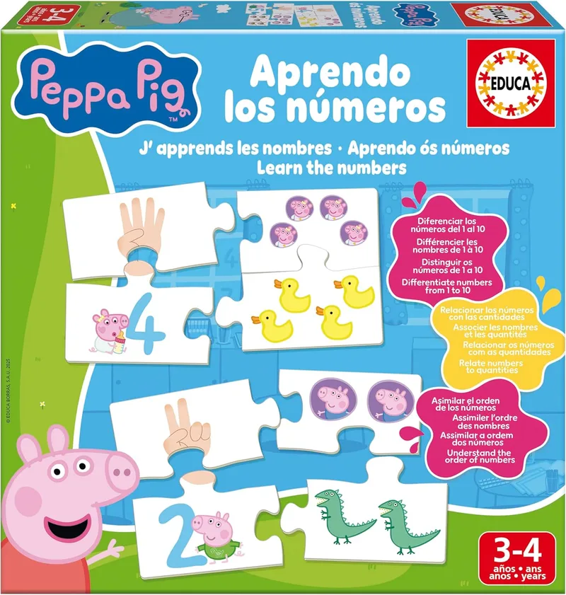 Educa ▫️ Jogo educativo para crianças : Estou a aprender os números com a Peppa Pig. Recomendado para crianças a partir dos 3 anos (16224)