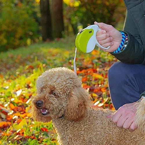 Ferplast ▫️ Trela Extensível para Cães AMIGO MEDIUM, Trela para cães de tamanho médio até 25 kg. Comprimento máximo de 5 m. Botão único para bloquear e soltar, vermelha, capa branca 2