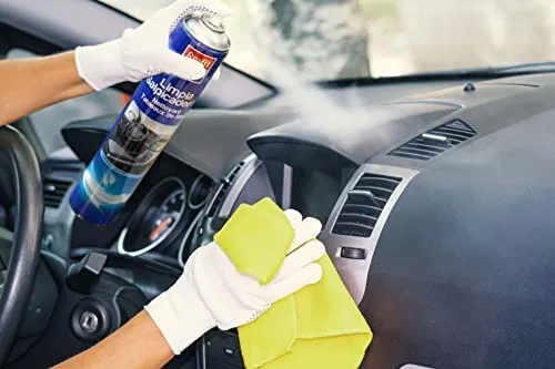 krafft ▫️ Produto profissional para limpeza de painéis de instrumentos de automóveis, abrilhantador para o interior do automóvel com pano incluído, 400 ml 2