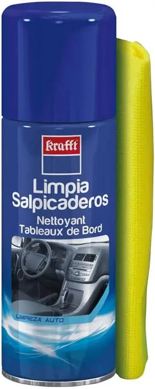 krafft ▫️ Produto profissional para limpeza de painéis de instrumentos de automóveis, abrilhantador para o interior do automóvel com pano incluído, 400 ml