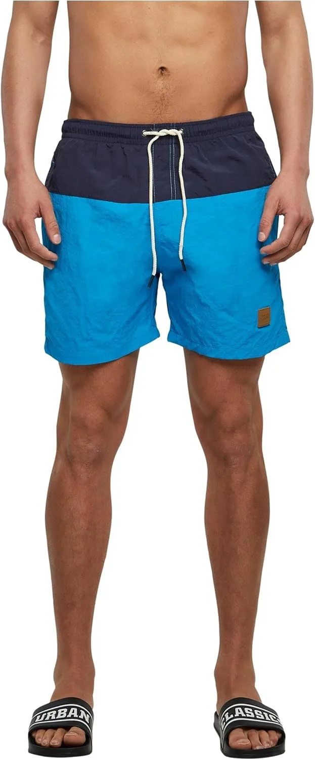 Urban Classics ▫️ Calções de Banho para Homem Block Swim Shorts, Calções de Banho para Homem, Secagem Rápida, Disponíveis em Várias Variantes de Cor, Tamanhos XS-5XL