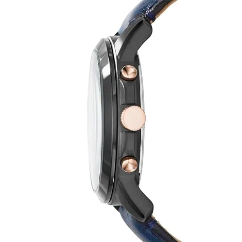 Relógio Fossil Grant para homem, movimento cronógrafo de quartzo com bracelete em pele e aço inoxidável 2