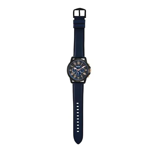 Relógio Fossil Grant para homem, movimento cronógrafo de quartzo com bracelete em pele e aço inoxidável 3