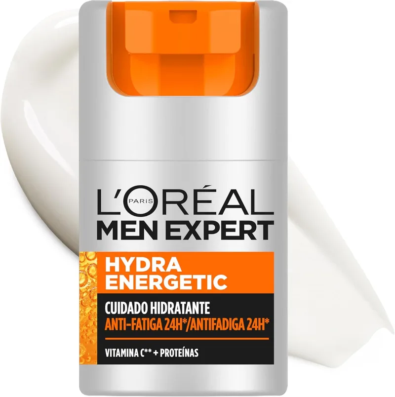 L'Oreal Paris Men Expert ▫️ L'Oréal Paris Men Expert Hydra Energetic Creme Hidratante Antifatiga, 50 ml | Guaraná, Vitamina C e Proteínas, Ajuda a Reduzir os Sinais de Cansaço, Hidratação 24 horas, Men Expert Hydra Energetic