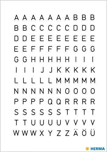 HERMA ▫️ Autocolantes com letras pretas, 240 unidades, tamanho das letras: 5 mm, autocolantes, resistentes à água, resistentes às intempéries, mini letras do alfabeto, letras A-Z em folha autocolante 2