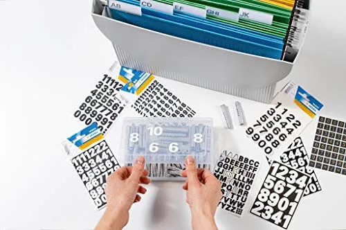 HERMA ▫️ Autocolantes com letras pretas, 240 unidades, tamanho das letras: 5 mm, autocolantes, resistentes à água, resistentes às intempéries, mini letras do alfabeto, letras A-Z em folha autocolante 4