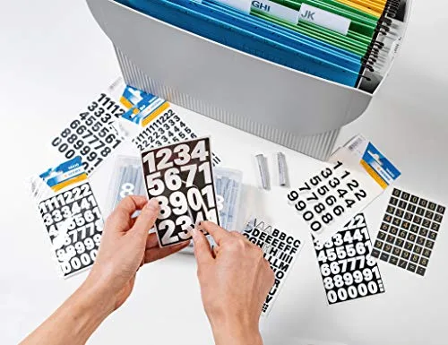 HERMA ▫️ Autocolantes com letras pretas, 240 unidades, tamanho das letras: 5 mm, autocolantes, resistentes à água, resistentes às intempéries, mini letras do alfabeto, letras A-Z em folha autocolante 5