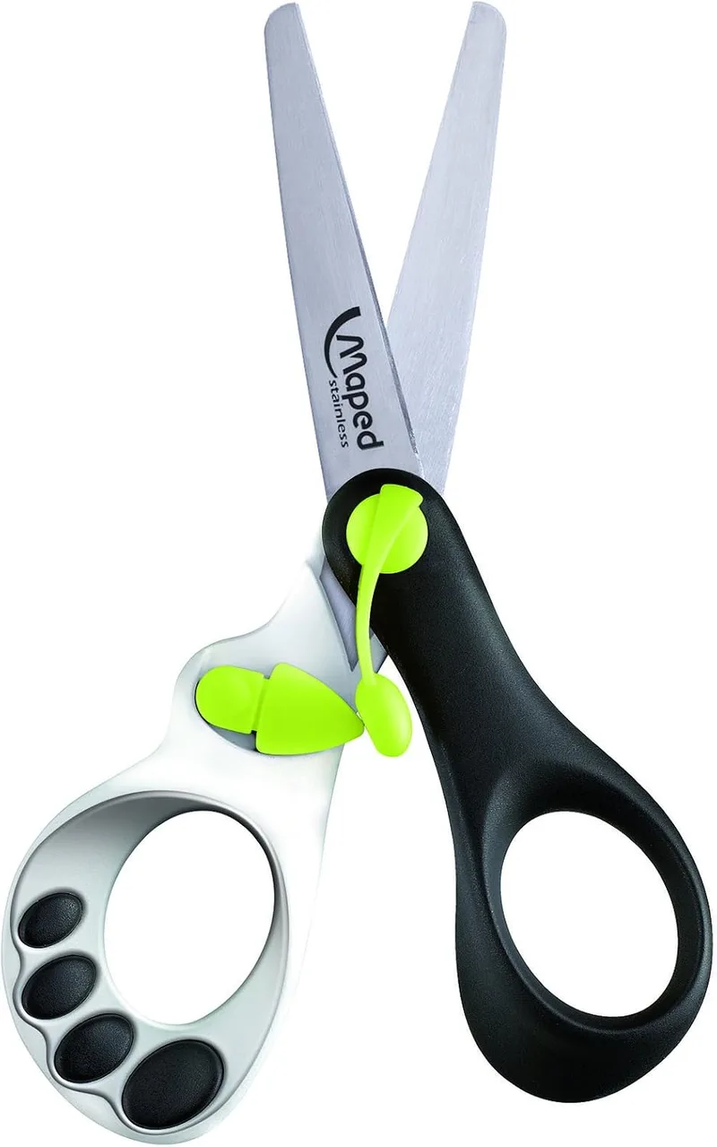 Maped ▫️ Tesouras Escolares - Koopy 13,5 cm - Tesouras para Crianças - Abertura Automática para Facilitar o Corte - Pontas Arredondadas - Design Lúdico com Panda
