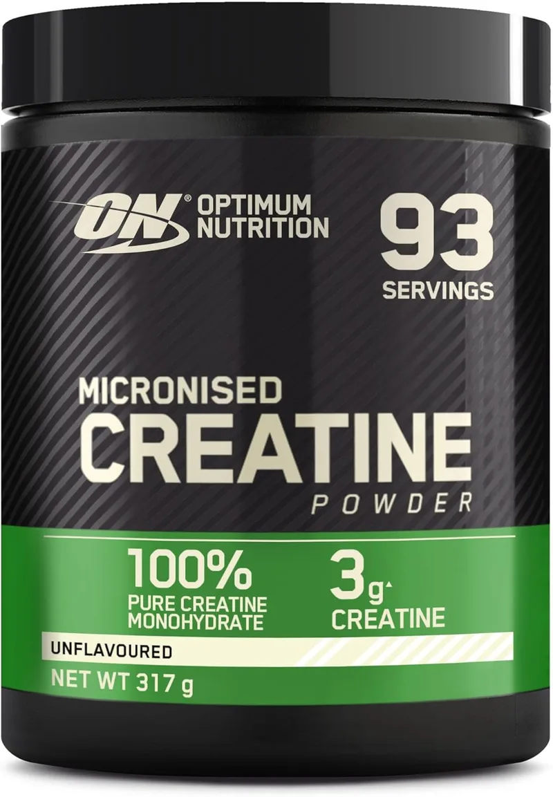 Optimum Nutrition ▫️ Creatina Micronizada em Pó, Sem Sabor, 317g, 93 doses