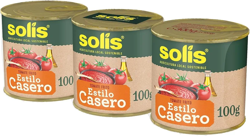 Solís ▫️ Molho de Tomate ao Estilo Caseiro, Embalagem Tripla em Lata - Sem Glúten - Embalagem de 3 x 100 g