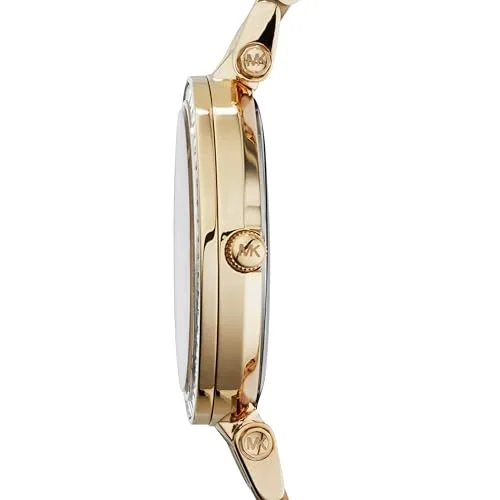 Michael Kors ▫️ Relógio Darci para mulher, movimento de quartzo com três ponteiros em tom dourado e bracelete em aço inoxidável 2