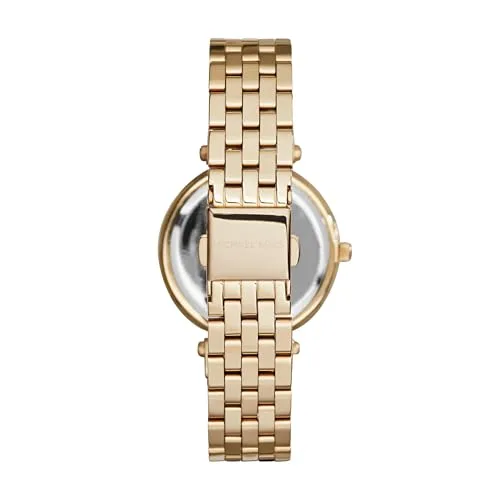 Michael Kors ▫️ Relógio Darci para mulher, movimento de quartzo com três ponteiros em tom dourado e bracelete em aço inoxidável 3